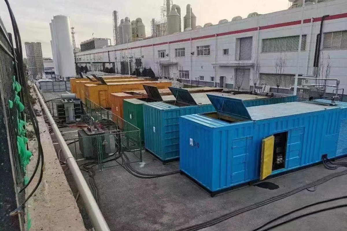 枫木镇发电机租赁施工现场